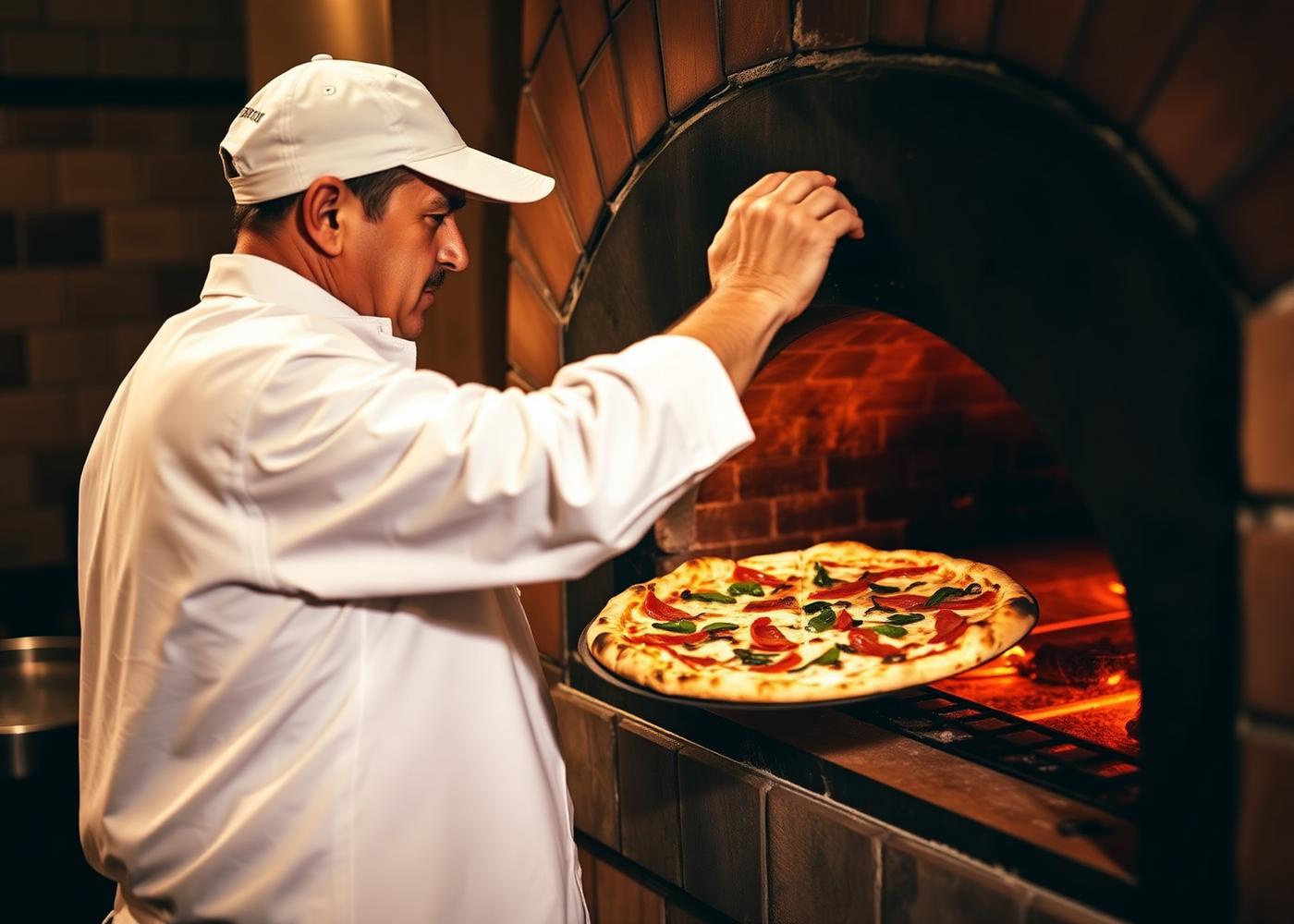 Frisch zubereitete Pizza im Ristorante Rialto